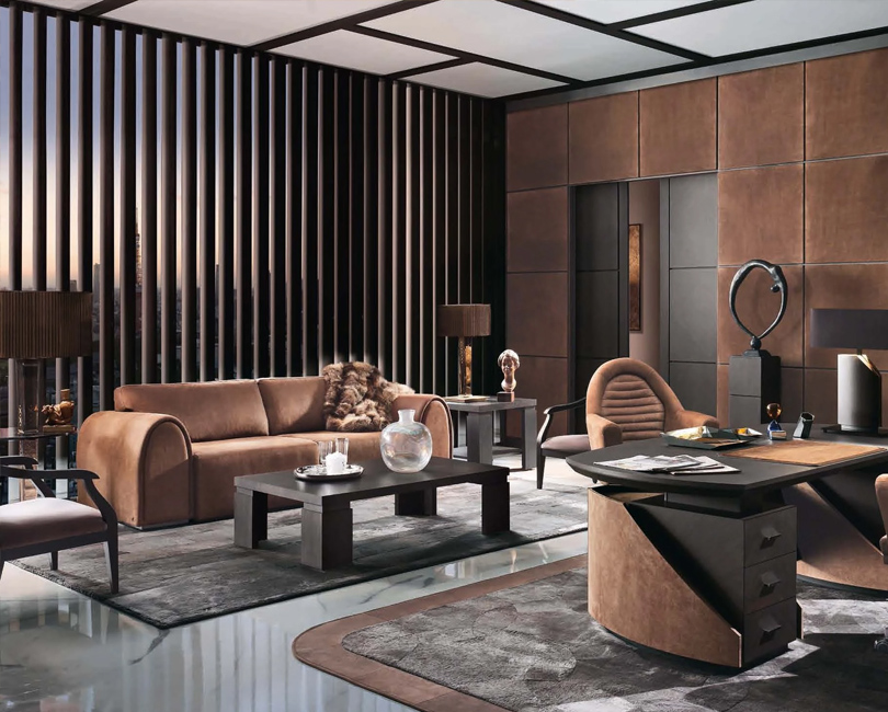 為證券公司首席執(zhí)行官設計豪華辦公室