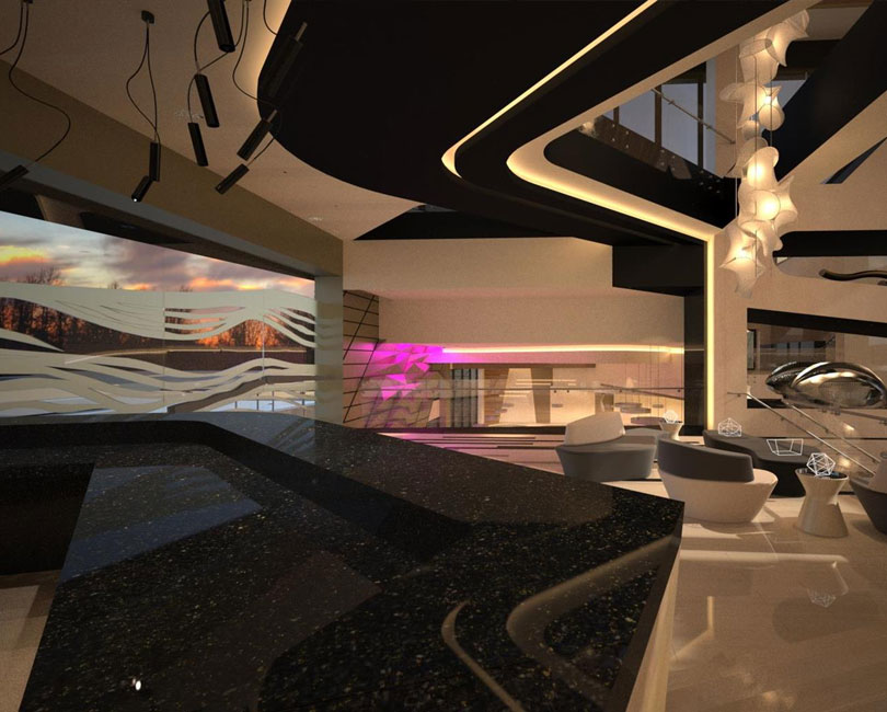 豪華現(xiàn)代會(huì)所設(shè)計(jì)3個(gè)部分